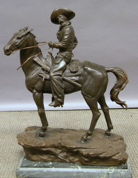 Henry Bonnard Bronze Co. Bronze Cowboy on Horseback Sculpture Cowboy Sculpture, Western Sculpture, Museum Store, On Horseback, Cowboy Art, Horse Drawings, The Cowboy, Horse Sculpture, Indian Paintings