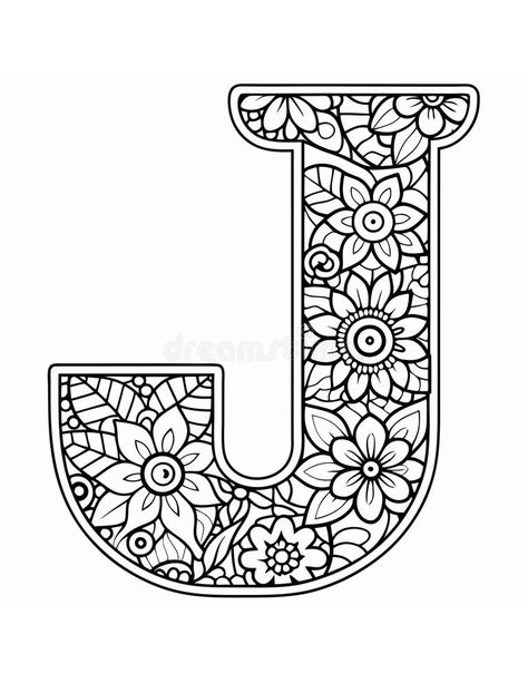 Coloring Letter Stock Illustrations – 19,251 Coloring Letter Stock Illustrations, Vectors & Clipart - Dreamstime Letter J Illustration, Inside Illustration, A Capital Letter, Coloring Letters, Easy Mandala Drawing, Simple Mandala, Alphabet Coloring Pages, Alphabet Coloring, Letter J