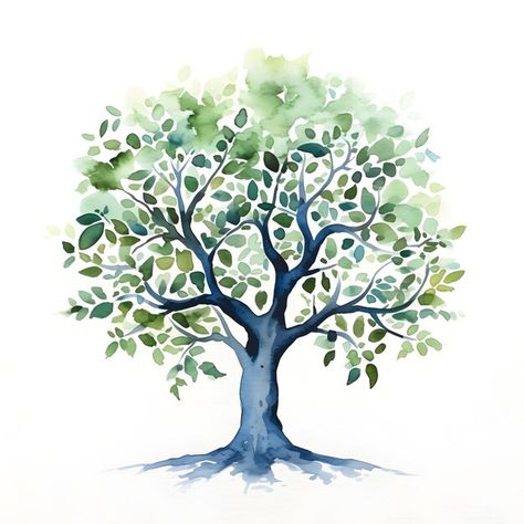 Photo beautiful tree of life digital art... | Premium Photo #Freepik #photo Tree Of Life Illustration, Watercolor Tree Of Life, Clinic Branding, Sacred Tree, Tree Spirit, Minimalist Watercolor, Watercolor Tree, Spring Tree, Tree Images