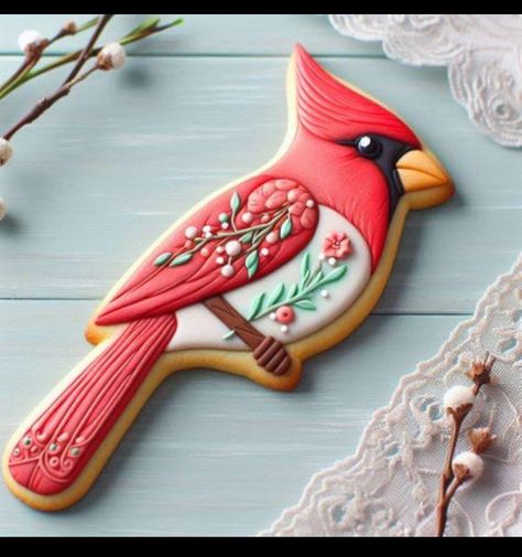 Donuts Homemade, Dough Pizza, Bird Cookies, Decorator Frosting, Animal Cookie, Blue Jay Bird, Metal Animal, Spring Cookies, Sugar Cookie Designs