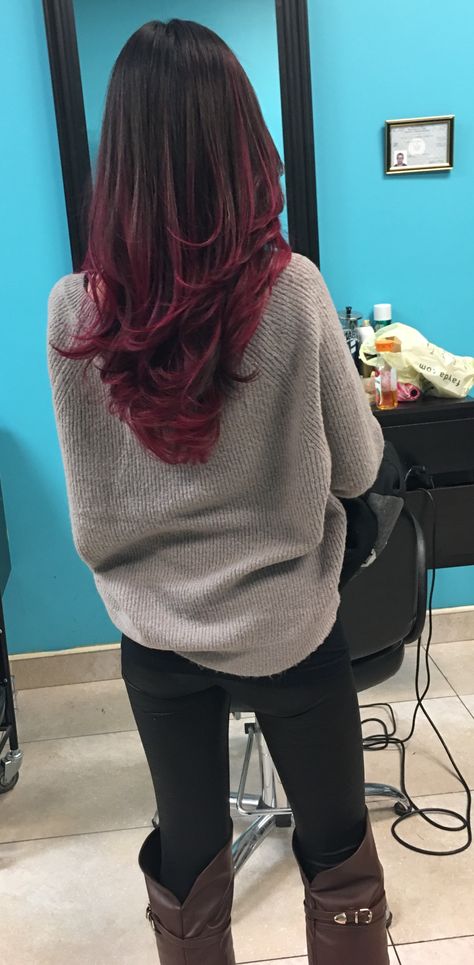 Pink Balayage Gamora Hair Color, Brown Hair With Magenta Highlights, Gamora Hair, Magenta Balayage, Magenta Red Hair, Red Purple Hair, Magenta Hair Colors, Pink Balayage, Wine Hair Color