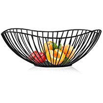 Check this out! Display Fruit On Counter, Black Fruit Bowl, Wire Fruit Basket, Kitchen Centerpiece, Black Fruit, Fruit Holder, Lines Design, Kitchen Baskets, Vegetable Bowl