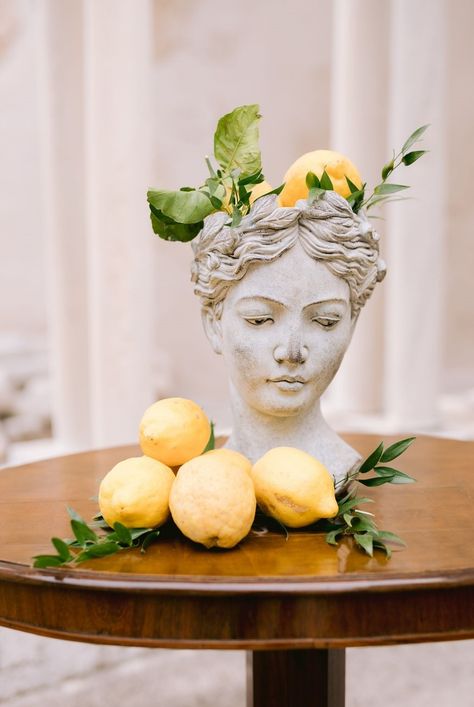 Italian Themed Rehearsal Dinner Centerpieces, Capri Inspired Decor, Amalfi Decoration, Amalfi Coast Flower Arrangements, Italian Vibes Wedding, Italian Lemon Wedding Theme, Amalfi Coast Aesthetic Decor, Almafi Coast Italy Wedding, Amalfi Wedding Decor