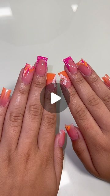 ByAlyssa on Instagram: "This was the perfect end of summer set ☀️🩷🍑 

Guys, this was my first time doing ombre with pigment, I was a little nervous but it came out so good! 

Using my favorites of course @nailvaultbeauty 
GUAVA acrylic powder
SUNKIST gel polish
FUCHSIA gel polish
BLANC gel polish
TOP COAT
Use discount code ALYSSA to save when checking out 🛍️💰

Pigment powder and Chrome powder can be found in my Amazon Storefront (🖇️ in bio) 🤞🏾

#summernails #nailinspo #nailtutorials #nailart #pinknails #orangenails" Chrome Powder, Pigment Powder, Amazon Storefront, Orange Nails, Acrylic Powder, Summer Set, Nail Designs Spring, Nail Tutorials, End Of Summer