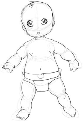 How to Draw a Baby : Drawing Babies Step by Step Lesson How To Draw Babies, Baby Drawing Easy, Drawings To Trace, Drawing Baby, Toddler Drawing, Baby Sketch, How To Draw Steps, Baby Drawing, Anime Baby