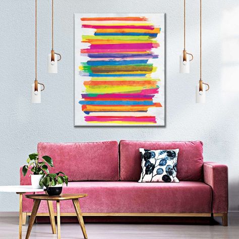 Bright Paintings, Bright Art, Color Abstract, Colorful Abstract Painting, Colorful Wall Art, Colorful Paintings, Abstract Lines, Decoration Christmas, Diy Canvas