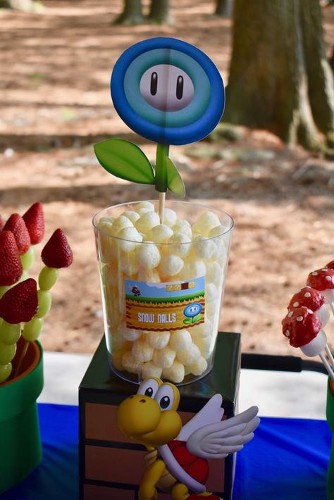 Super Mario Bros Birthday Party Ideas | Photo 1 of 10 Super Mario Bros Party Ideas Food, Mario Party Food Ideas, Super Mario Brothers Birthday Party, Mario Bros Birthday Party, Captain Toad, Super Mario Bros Birthday, Super Mario Brothers Birthday, Mario Brothers Birthday Party, Princess Peach Party