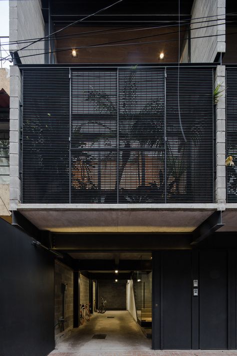 Townhouse Exterior, Modern Townhouse, Narrow House, Tropical House, Interior Renovation, Minimalist Architecture, Home Building Design, Space Architecture, Terraced House