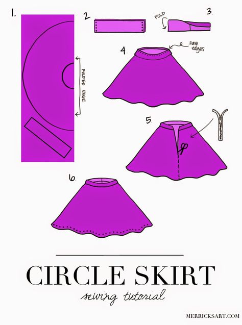 photos by sara walk    I go through a lot of color combination obsessions, but right now hot coral/red and radiant orchid... Easy Circle Skirt, Diy Circle Skirt, Circle Skirt Tutorial, Pola Rok, Circle Skirt Pattern, Merricks Art, Sewing 101, Skirt Tutorial, Sew Ins