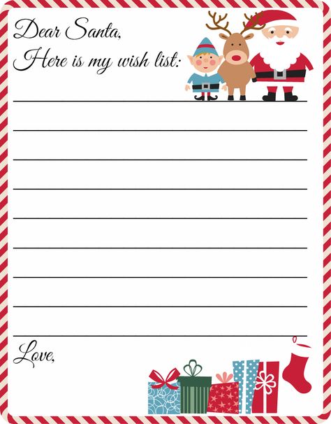 Free Printable Letter to Santa Template - Grab this adorable Christmas wish list printable for your kids! Such a cute idea. Christmas Letter Template Free, List Drawing, Christmas List Printable, Christmas Letter To Santa, Christmas Wish List Template, Christmas List Template, Christmas Jello, Free Letters From Santa, Christmas Letter Template