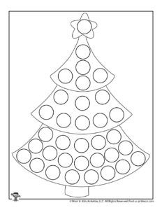 Christmas Dot Marker Coloring Pages | Woo! Jr. Kids Activities : Children's Publishing Dot Markers Art, Marker Coloring Pages, Marker Coloring, Dot Marker Activities, Christmas Tree Template, Dots Free, Santa's Workshop, Dot Markers, Preschool Curriculum