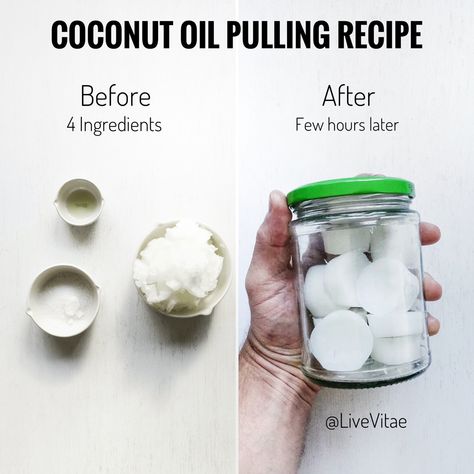 Teeth Pulling Coconut Oil, Coconut Oil Mouth Rinse, Oil Pulling Recipe, Walnut Oil Benefits, Homemade Apothecary, Clean White Teeth, Spooky Apothecary, Odd Recipes, Fractionated Coconut Oil Recipes