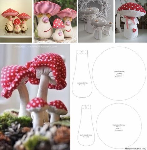 Mushroom Pattern Sewing, Learn Sewing, Mushroom Crafts, Candy Land Christmas Decorations, Sewing Stuffed Animals, Felt Pattern, Fabric Toys, Sewing Diy, Sewing Dolls