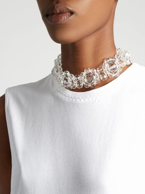 Simone Rocha Jewelry, Yiqing Yin, Dope Jewelry Accessories, Cool Jewelry, Choker Designs, Mobile Camera, Fancy Jewellery Designs, Flower Choker, Crystal Choker