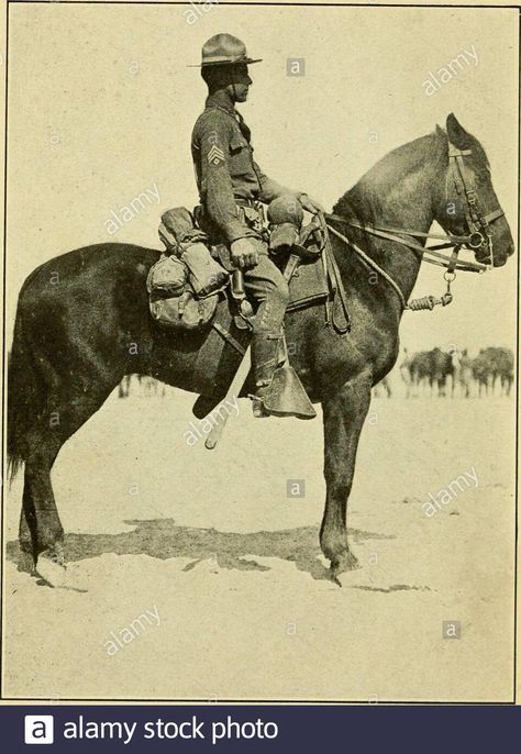 . Manual for noncommissioned officers and privates of cavalry of the Army of the United States. 1917. To be also used by engineer companies (mounted) for cavalry instruction and training. McCLELLAN SADDLE.Full pack, near side.. 366°—17. 34-2 McCLELLAN SADDLE.Full pack, off side. Stock Photo Academy Aesthetic, Saddle Bags Horse, Army History, American Military History, Cow Boys, Cowboy Pictures, Western Horse Tack, Military Photos, Us Soldiers