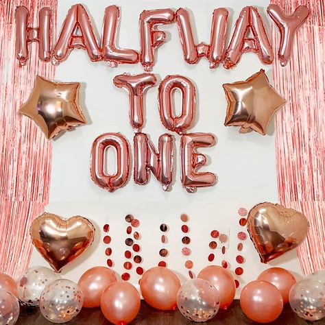 Faster shipping. Better service Half Birthday Decoration, Half Way To One, One Decoration, Rain Curtain, Half Birthday Party, One Balloon, Half Birthday, First Birthday Decorations, 2 Birthday