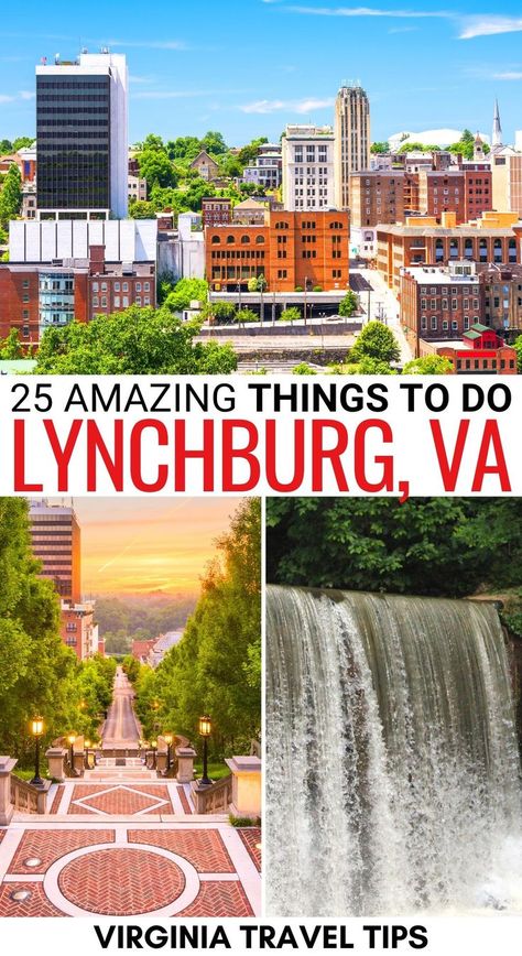 Are you looking for the best things to do in Lynchburg VA? We've got you covered! These are the best Lynchburg attractions, day trips, and more! Learn more! | Lynchburg things to do | Lynchburg VA landmarks | Places to visit in Lynchburg VA | Lynchburg itinerary | Weekend in Lynchburg | Day trips from Lynchburg VA | What to do in Lynchburg VA | Visit Lynchburg | Lynchburg museums | Lynchburg restaurants | Lynchburg hiking trails | Hikes in Lynchburg VA | Lynchburg sightseeing Things To Do In Lynchburg Va, Adventure Therapy, Lynchburg Tennessee, Williamsburg Vacation, Vacation Mountains, Denver Travel, Virginia Vacation, Lynchburg Virginia, Best Places To Vacation