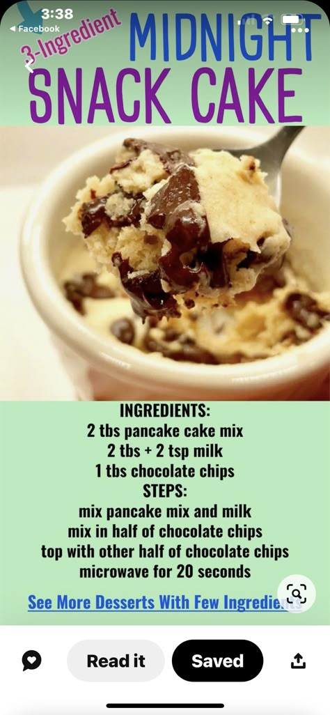 Easy Desserts To Make, Quick And Easy Desserts, Mug Dessert Recipes, Microwave Mug Recipes, Microwave Dessert, Desserts With Few Ingredients, Midnight Snack, Quick Easy Desserts, Easy To Make Desserts