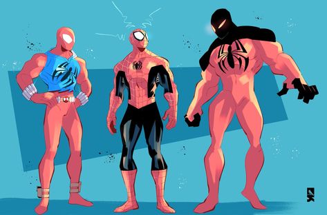 Scarlet Spider Kaine Art, Man Spider Monster, Spider Man Redesign, Scarlet Spider Kaine, Spiderman Poses, Alexis Rhodes, Superhero Comics Art, Spider Men, Scarlet Spider