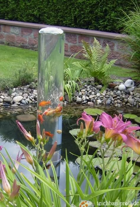 100 Backyard Pond Ideas to Inspire Your Garden Transformation Fish Tower, Raised Pond, Backyard Fountain, Indoor Water Garden, Backyard Ponds, Garden Pond Design, Diy Pond, From The Pond, Pond Water Features