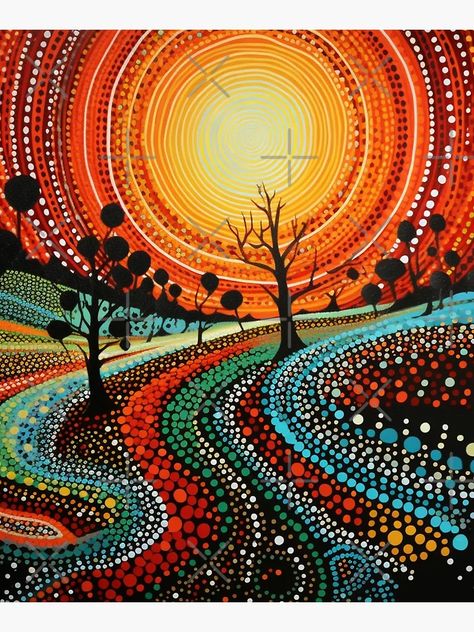 "Aboriginal Authentic Art - Sunlight Matter" Mounted Print for Sale by GrinGalore | Redbubble Aboriginal Art Australian, Canadian Aboriginal Art, Aboriginal Art Dot Painting, Aboriginal Dot Painting, Yarn Painting, Authentic Art, Aboriginal Artists, Australian Art, Aboriginal Art