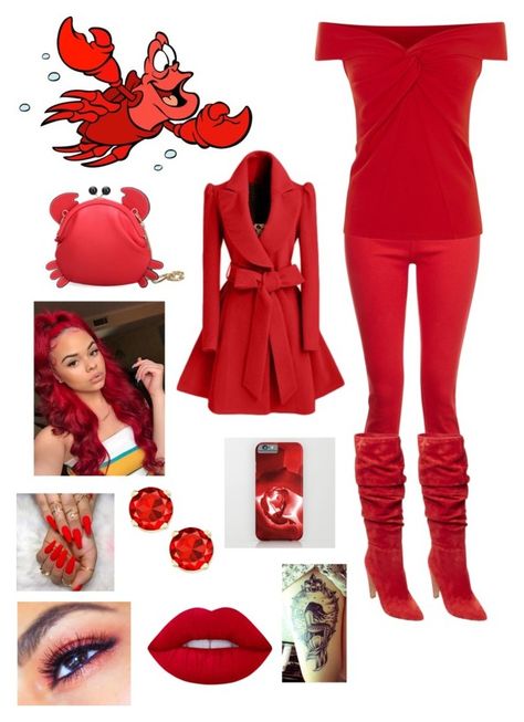 Sebastian Halloween Costume, Sebastian Makeup Little Mermaid, Sebastian Costume Little Mermaid, Sebastian Costume, Sebastian Crab, Water Princess, Mermaid Pants, Dance 2023, Red Off Shoulder Top