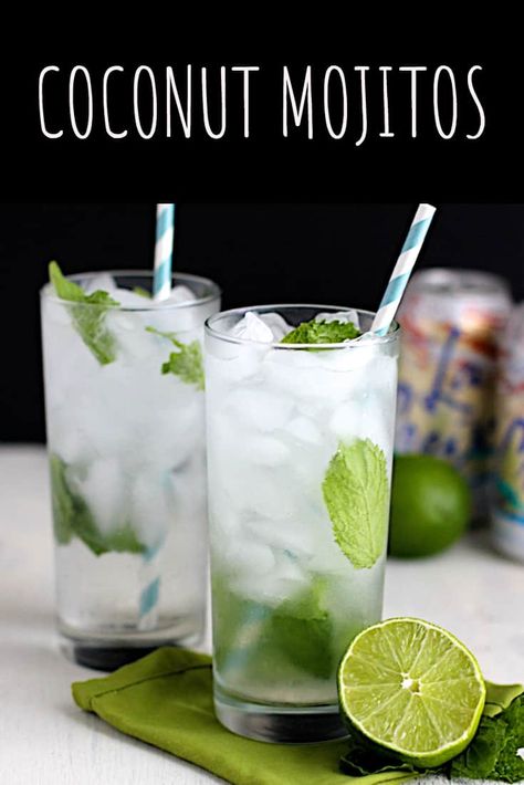 Coconut Rum Mojito Recipe, Coconut Mojitos, Coconut Mojito, Champagne Punch, Booze Drink, Mint Simple Syrup, Mojito Recipe, Boozy Drinks, Fancy Drinks