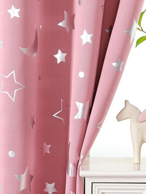 Star Pattern Single Panel Curtain, Modern Polyester Single Panel Blackout Curtain For Bedroom And Living RoomI discovered amazing products on SHEIN.com, come check them out! Cartoon Galaxy, Single Panel Curtain, Curtain For Bedroom, Curtain Modern, Bedroom And Living Room, Pink Collar, Pink Collars, Star Pattern, Blackout Curtain