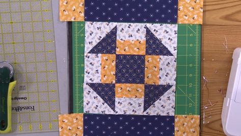 Quilt Cornerstone Ideas, How To Add Sashing To Quilt Blocks, Quick Quilts, Churn Dash Quilt, Quarter Inch Seam, First Quilt, Video Thumbnail, Quick Quilt, Seam Allowance