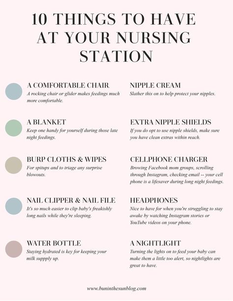 10 Things to Have at Your Nursing Station | The must-have items to have nearby when nursing a newborn, plus additional tips to make breastfeeding easier. #breastfeedinghelp #nursingstation Nursing Station, Baby Advice, Breastfeeding And Pumping, Baby Prep, Breastfeeding Tips, Newborn Care, Baby Time, Baby Life, Baby Hacks