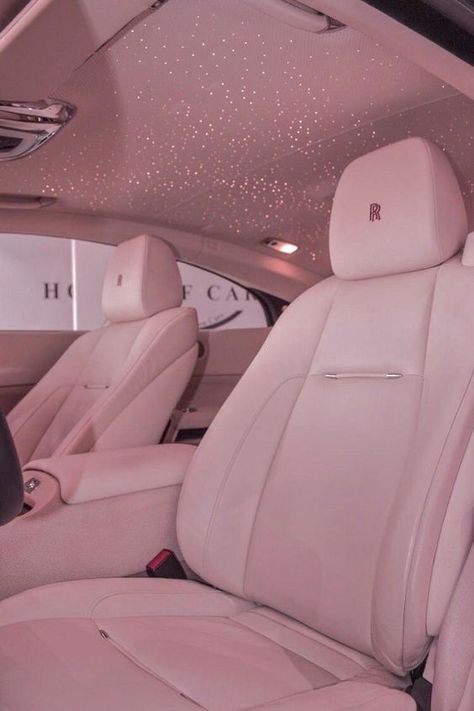 Rolls Royce Interior, Girly Car Accessories, Pink Lifestyle, Girly Car, Car Goals, Cute Car Accessories, Leather Seats, Luxury Lifestyle Dreams, Classy Cars