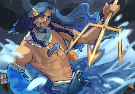 Greek Mythology Art Poseidon, Poseidon X Odysseus, Posiden Art, Poseidon Drawing Art, Hades Greek God Art, Eurylochus Fanart Epic, Posiden Fan Art, Neal Illustrator Poseidon, Poseidon Epic The Musical Fanart