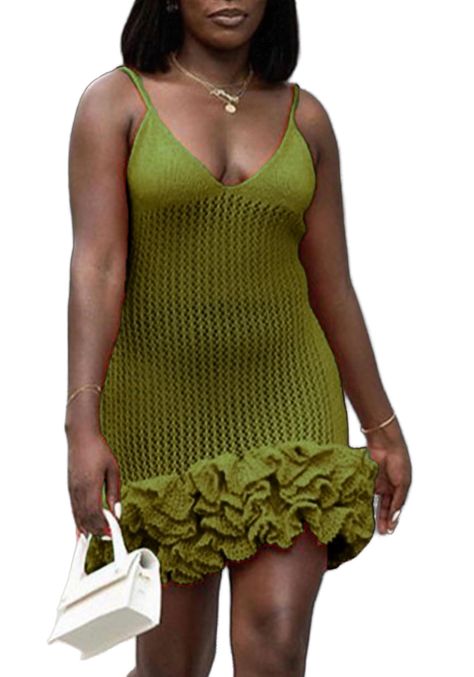 PRICES MAY VARY. ✨Material: Womens sleeveless knit dress is made of polyester,stretchy cable knitted,lightweight,breathable,comfortable and casual,suitable for fall and winter ✨Design: Women sexy sweater dress,sleeveless strapy,flower bud,short min dress,v neck,slim fit,solid color,slim fit style,knit short dress,pullover mini dress,bodycon design show your charming body curve ✨Occasion: This womens knit sweater dress suitable for spring,fall and winter.And it's perfect to wear for casual,dating Sweater Dress Sleeveless, Crochet Short Dresses, Crochet V Neck, Crochet Bodycon Dresses, Crochet Beach Dress, Fall Sweater Dress, Womens Knit Sweater, Sleeveless Knit Dress, Knit Tank Dress