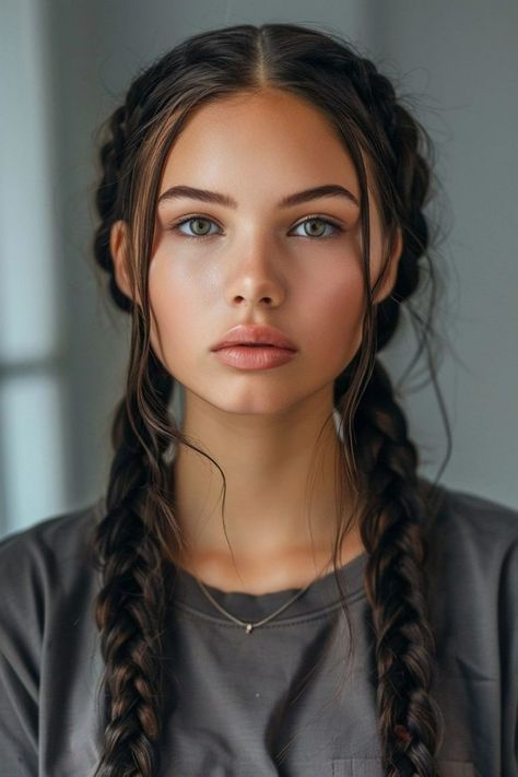 Female Hairstyles Braids, Native American Hairstyles For Women, Neat Hairstyles For School, Back To School Hairstyles Short, High Braid, Trendy Hairstyles For Long Hair, Quick Work Hairstyles, Braid Front Of Hair, Braided Pigtails