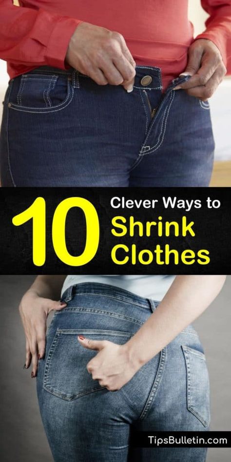 Looking to shrink your favorite piece of clothing or a pair of denim jeans? We show you several ways to shrink rayon and natural fibers using warm water and high heat followed by a cycle of low heat. #shrinkingclothes #clothes #laundry #shrinkclothes How To Shrink Jeans, Shrink Clothes, Shrink Jeans, Arm And Hammer Super Washing Soda, How To Shrink Clothes, Spring Cleaning Challenge, Diy Household Cleaners, Clean Baking, Cleaning Painted Walls