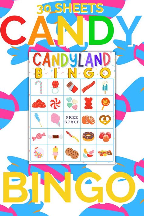 Candy Bingo Free Printable, Candy Land Party Games, Candyland Activities, Walkathon Ideas, Candyland Printable, Candy Theme Party, Candy Theme Classroom, Candyland Games, Poppy Birthday