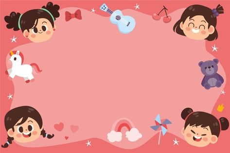 Childrens Day Illustration, World Children's Day, School Kids Activities, Kids Handwriting Practice, Studio Ghibli Background, Flat World, Diy Photo Book, Happy Wallpaper, Day Illustration