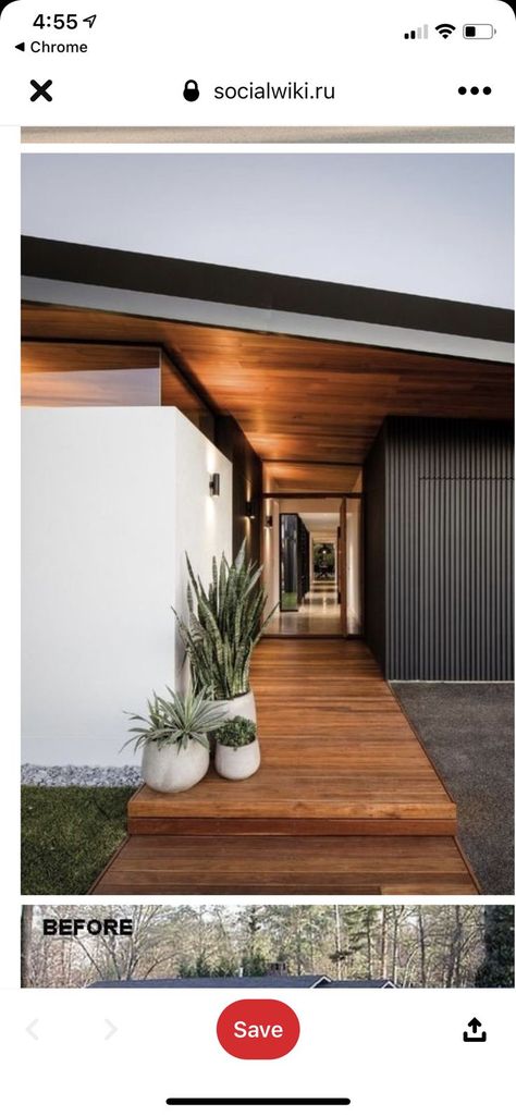 Rumah Teres, Home Designs Exterior, Wooden Steps, Mid Century Architecture, Boy Aesthetic, Hus Inspiration, Design Del Prodotto, Exterior House Colors, Mid Century Modern House