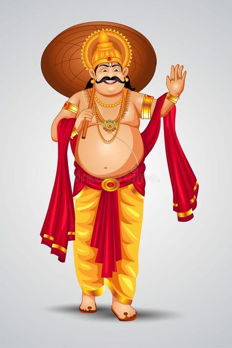 King Mahabali Onam, Mahabali Onam, Maveli Onam, Onam Decor, Kathakali Face, Onam Greetings, Celebration Illustration, Onam Celebration, Onam Festival