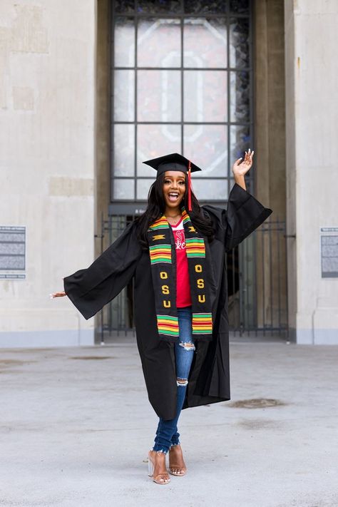 #blackgirlsrock #blackgirlsgraduate #graduation #graduate #college #gown #ohiostatebuckeyes #photography #poses #graduationdresscollege #graduate2020 #2021 #2022 Bootcut Outfit, Heels Graduation, Headshots Creative, Nursing School Graduation Pictures, Winter Graduation, Graduation Dress College, Grad Poses, Graduate College, Grad Shoot