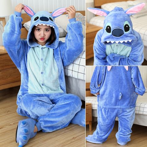 Kigurumi Stitch Pikachu Panda Vaca Totoro Flanela Pijama Onesies | Shopee Brasil Pyjamas Onesie, Unicorn Pajamas, Stitch Pajamas, Animal Onesie, Pink Stitch, Couple Pajamas, Unisex Onesies, Adult Pajamas, Onesie Pajamas