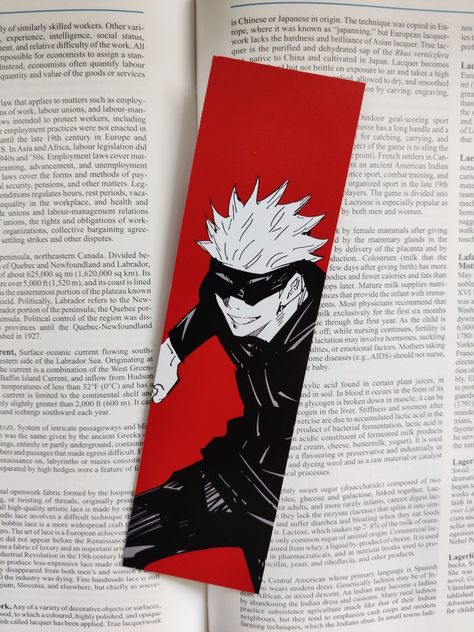 Aesthetic Anime Bookmarks, Anime Bookmarks Ideas Printable, Gojo Satoru Bookmark, Gojo Bookmark, Anime Bookmarks Diy, Book Mark Anime, Marque Page Anime, One Piece Bookmark, Anime Bookmarks Printable