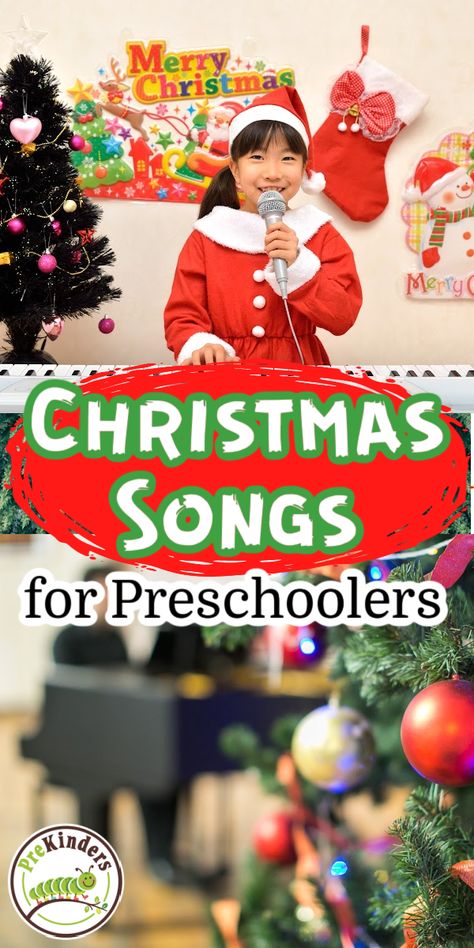 Play some Christmas music in your class to get your students in the Holiday spirit! Here are some fun Christmas songs for your Preschool to Kindergarten kids compiled by PreKinders to enjoy during the holiday season! These songs will be fun to play when the students come in for the day or when they are playing. Fun Christmas Songs, Preschool Christmas Songs, Christmas Preschool Activities, Christmas Concert Ideas, Christmas Songs For Kids, Merry Christmas Song, Songs For Preschool, Music Activities For Kids, Lit Songs