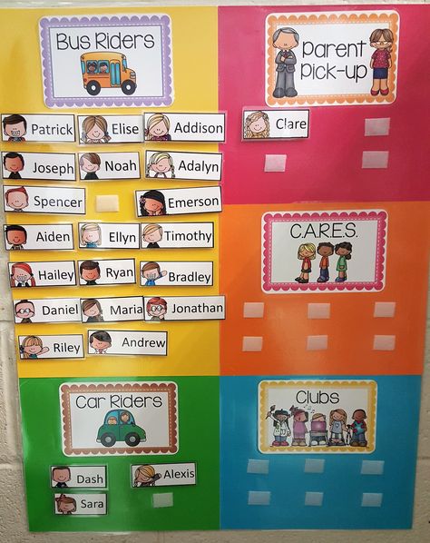 Dismissal Poster Dismissal Chart, Daycare Decorations, Teacher Vision Board, Car Rider, August Crafts, Daycare Decor, Future Classroom, Class Ideas, Teacher Classroom