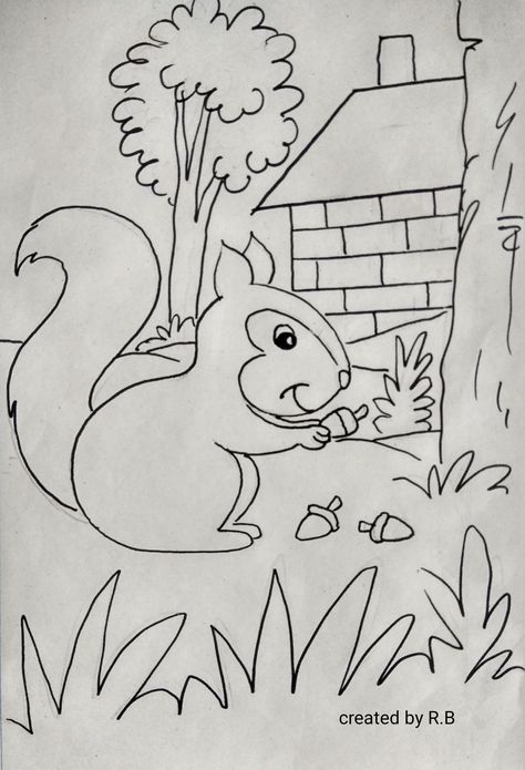 Drawing Composition, Cartoon Drawing For Kids, Drawing Pictures For Kids, Nursery Drawings, Fall Coloring Sheets, Elephant Coloring Page, Kindergarten Coloring Pages, Animal Art Projects, Art Painting Tools