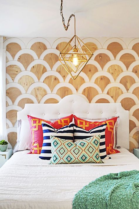 diy headboard ideas scalloped wood Upcycle Headboard, Scallop Wall, Fabric Headboards, Decoration For House, Headboard Decor, Headboard Wall, Diy Headboards, Diy Headboard, Wood Headboard