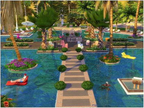 Sims 4 Pool Cc, Sims 4 Pool, Sims Architecture, Pool Decorations, Sims4 House, The Sims 4 Lots, Die Sims 4, Sims Houses, Sims Builds