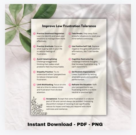 Frustration Tolerance, Healthy Practices, Daily Positivity, Emotional Strength, Emotional Resilience, Case Management, Positive Self Talk, Self Regulation, Stressful Situations