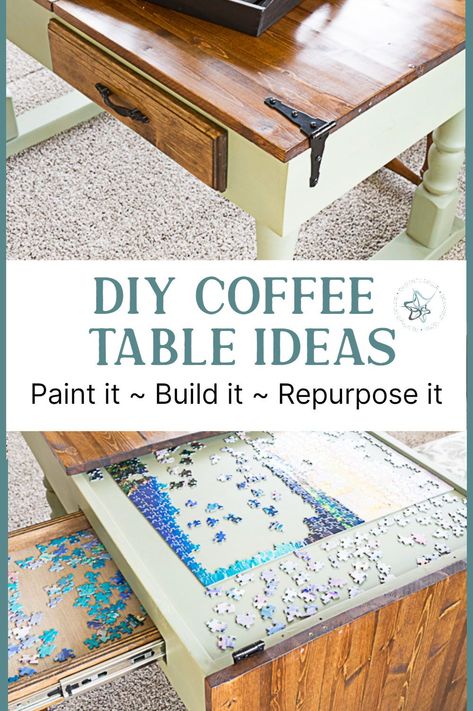 Bored of your old coffee table? Spruce it up and give it a new lease on life with our DIY coffee table makeover ideas. From thrifting to painting, discover how simple changes can transform your table from bland to grand. Add a dash of creativity to your living room today! Wallpaper Coffee Table, Coffee Table Diy Makeover, Upcycled Coffee Table Ideas, Coffee Table Makeover Ideas, Wood Coffee Table Makeover, Table Makeover Ideas, Repurposed Coffee Table, Easy Coffee Table, Upcycled Coffee Table