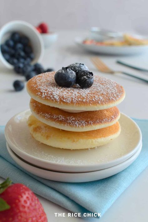 Rice Flour Pancakes - The Rice Chick Sweet Rice Flour Recipes, Rice Flour Pancakes Recipe, White Rice Flour Recipes, Recipes With Rice Flour, Glutinous Rice Flour Recipes, Rice Flour Pancakes, Simple Breakfast Recipes, Recipes With Rice, Rice Flour Recipes